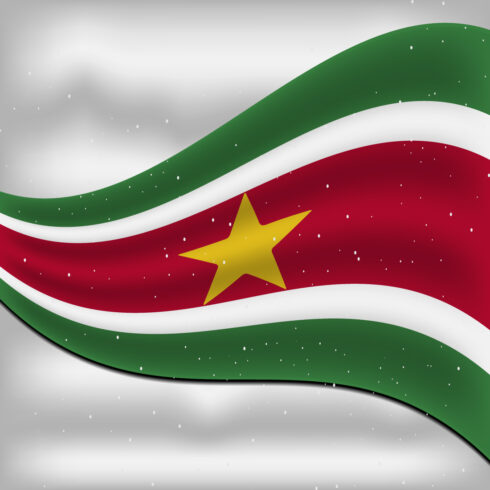 Charming image of the flag of Suriname.