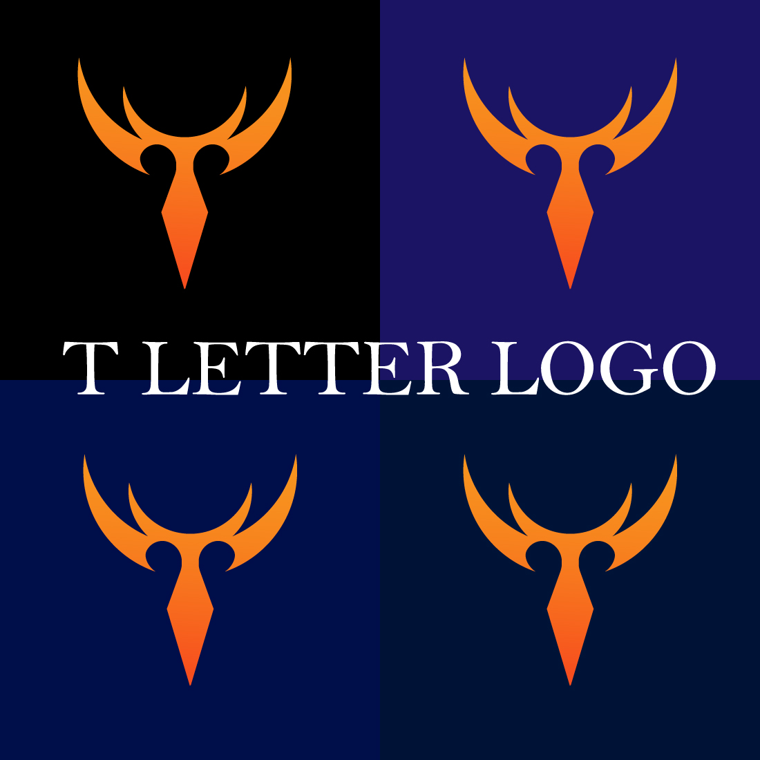 T Letter Deer Head Logo Design cover image.