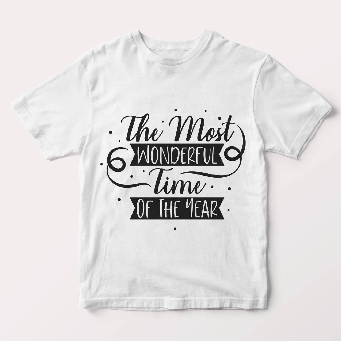 Merry Christmas SVG Text Bundle on the white t-shirt design.