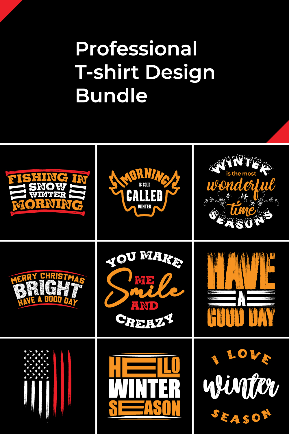 Professional T-shirt Design Bundle - pinterest image preview.