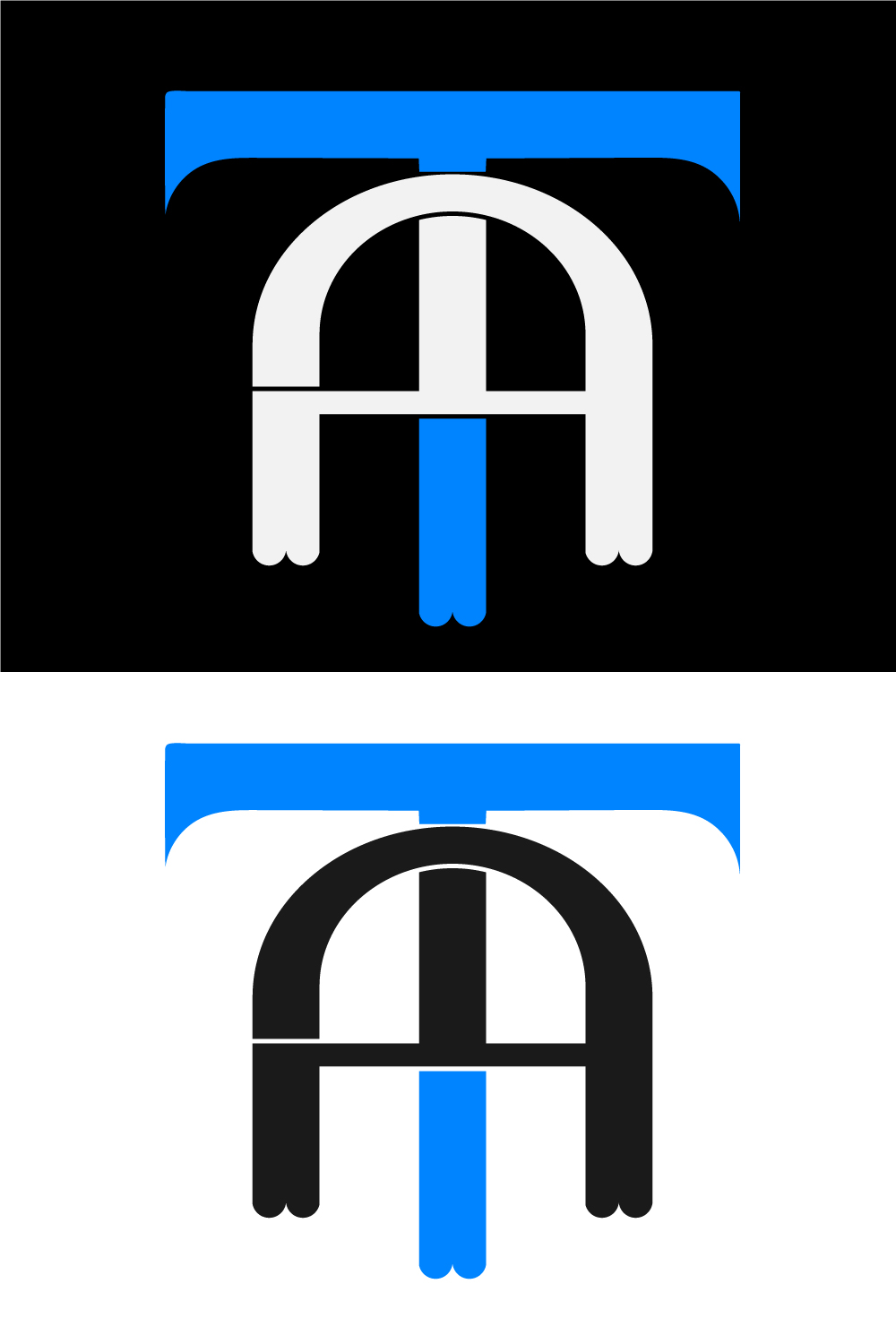 AT Monogram Letter Logo Template pinterest image.