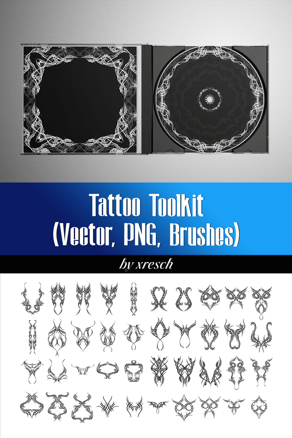 Tattoo Toolkit(Vector, PNG, Brushes) - Pinterest.
