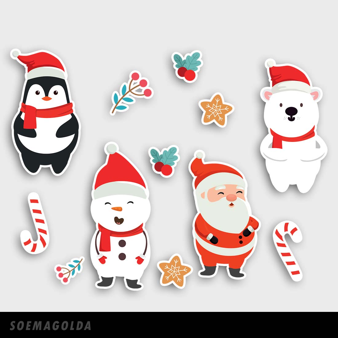 Christmas Character Cute Collection Design cover image.
