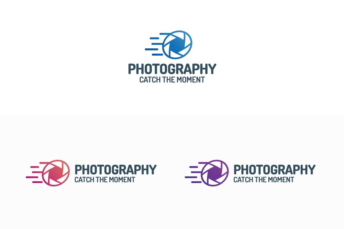 Three options of photography logos.
