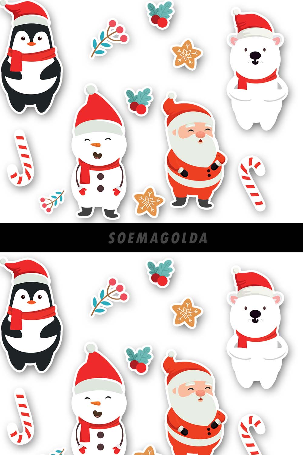 Christmas Character Cute Collection Design pinterest image.