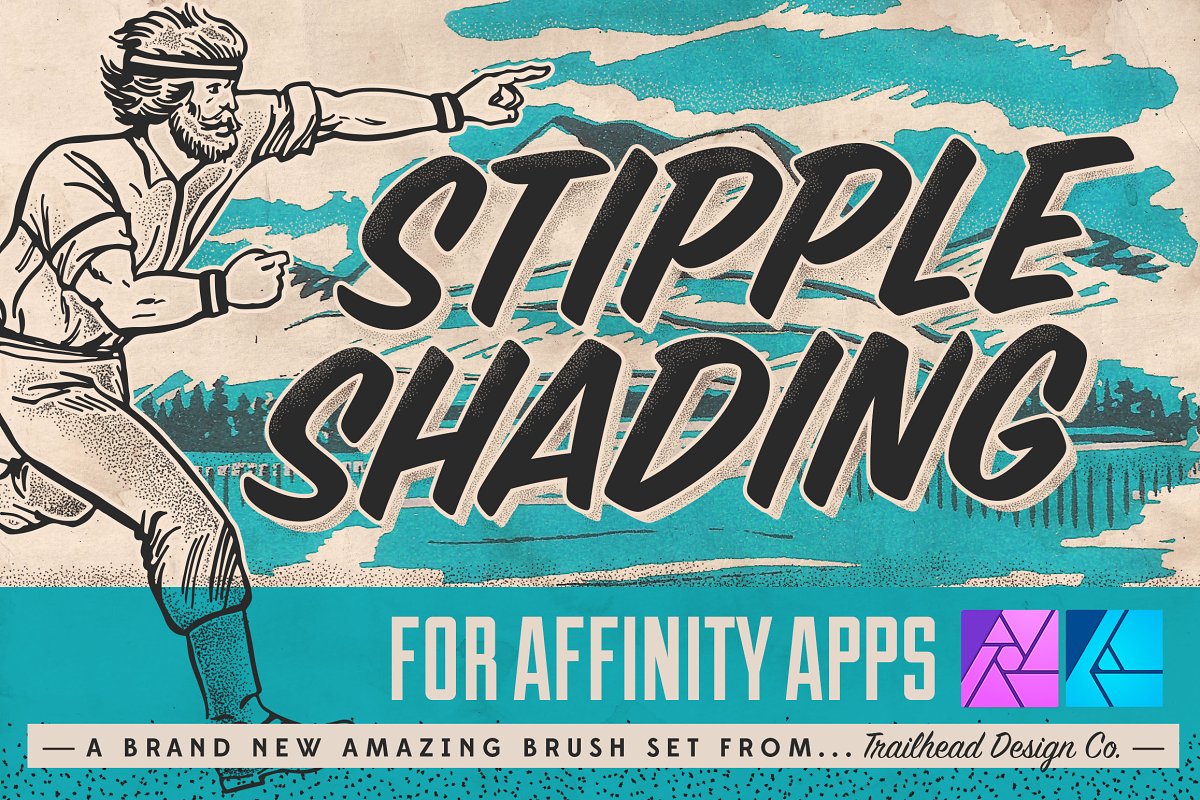 Cover image of Stipple Shading Brushes for Affinity.