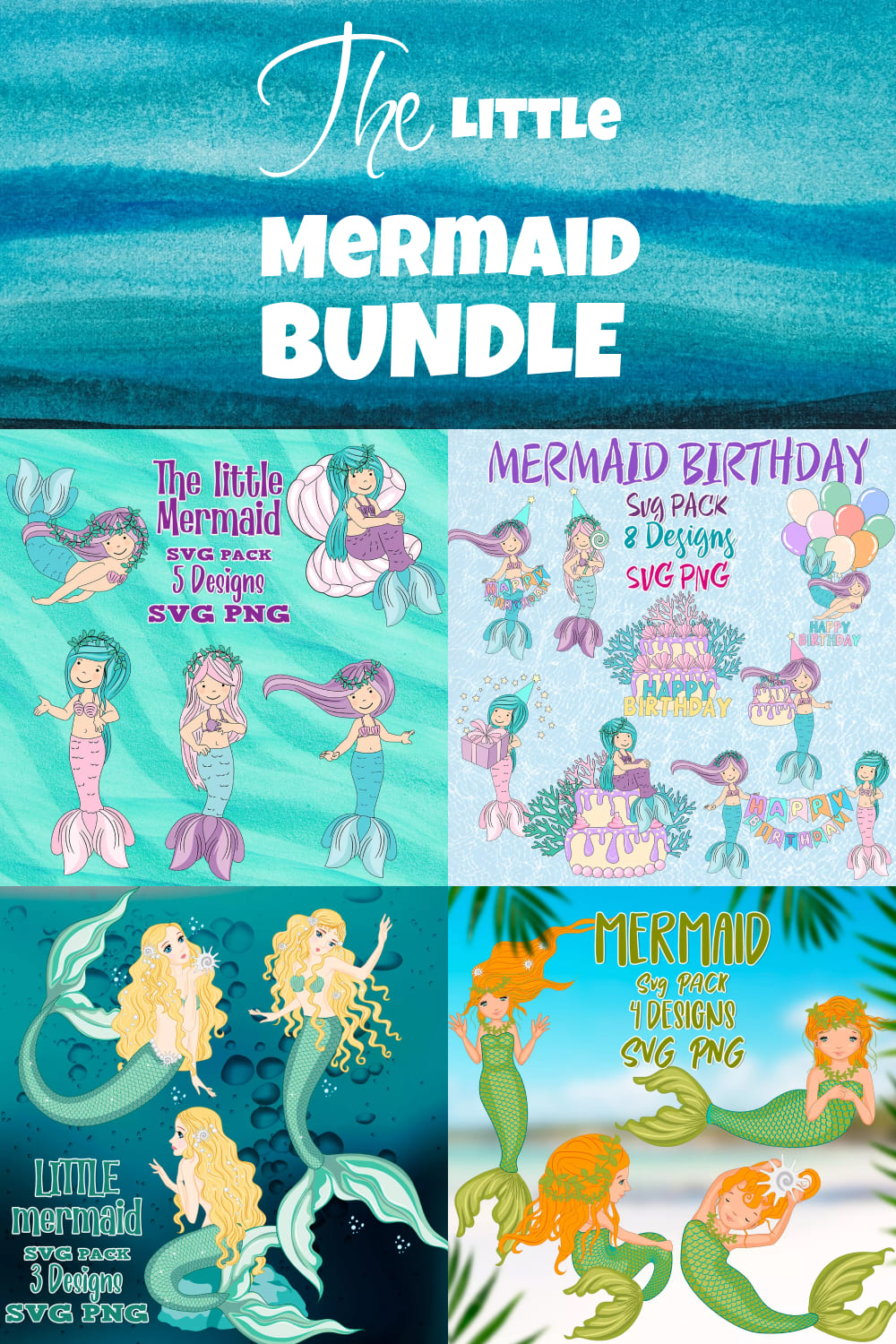 The Little Mermaid SVG Bundle - Pinterest.