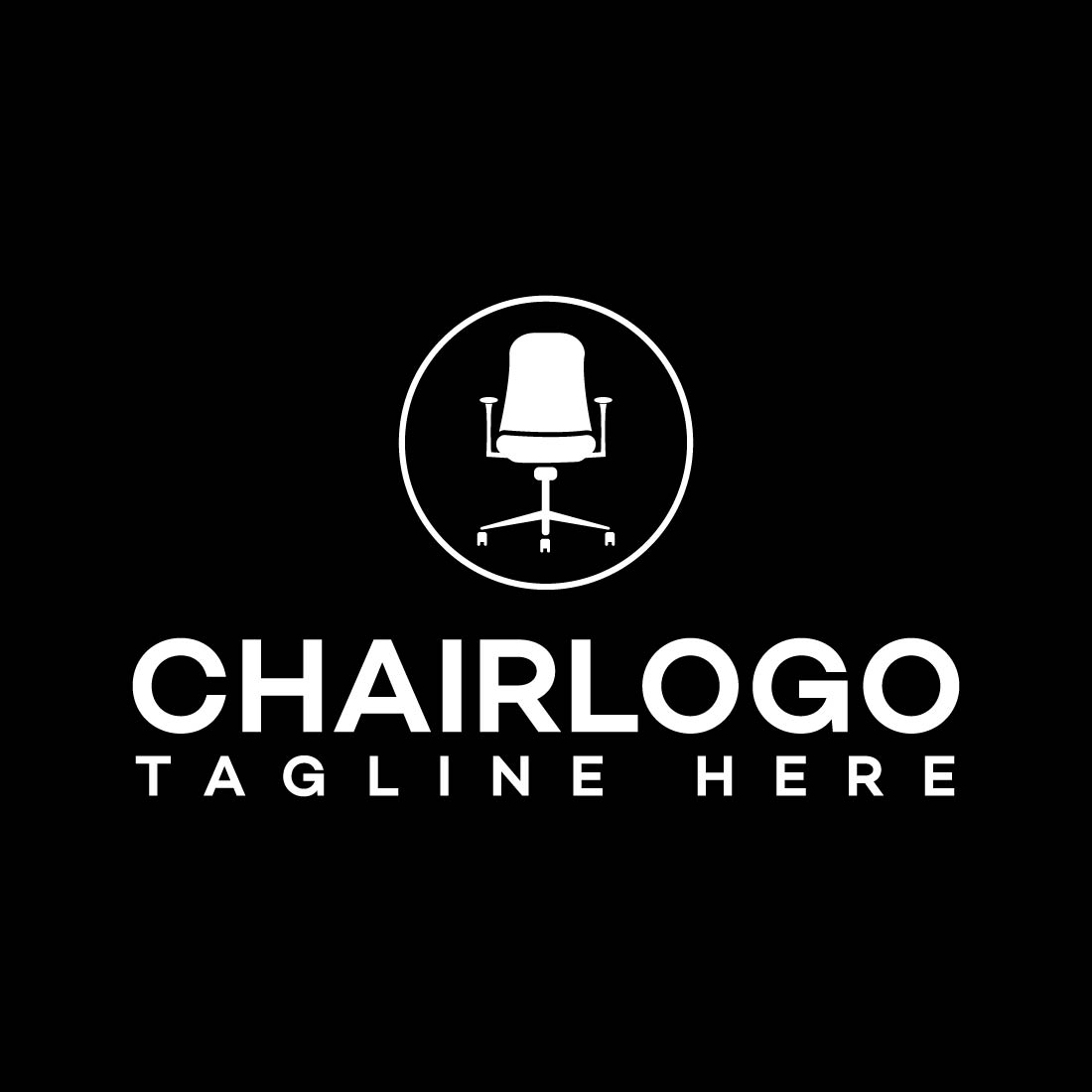 Chair Logo Template black and white preview.