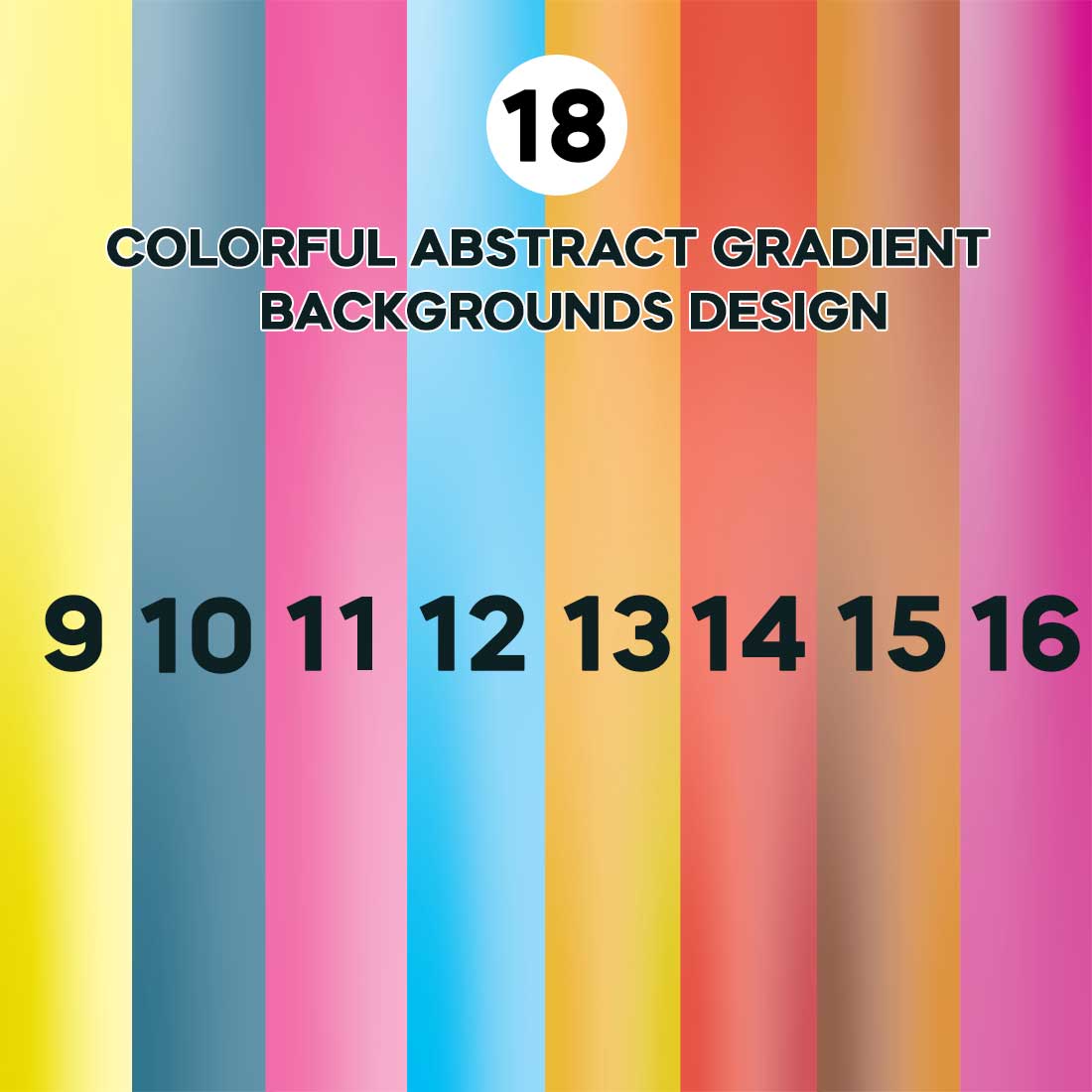 Colorful Abstract Gradient Backgrounds Design cover image.