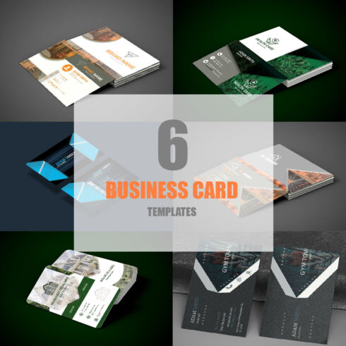6 Business Card Templates - main image preview.