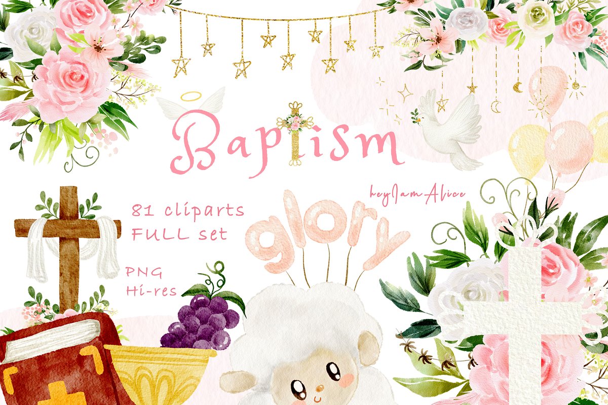 Cover image of Baptism clipart.