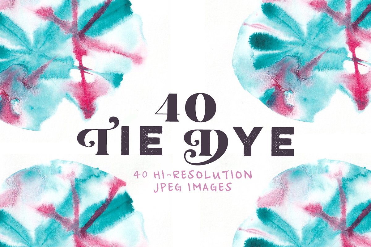 Cover image of 19 Tie Dye Photoshop Stamp Brushes.