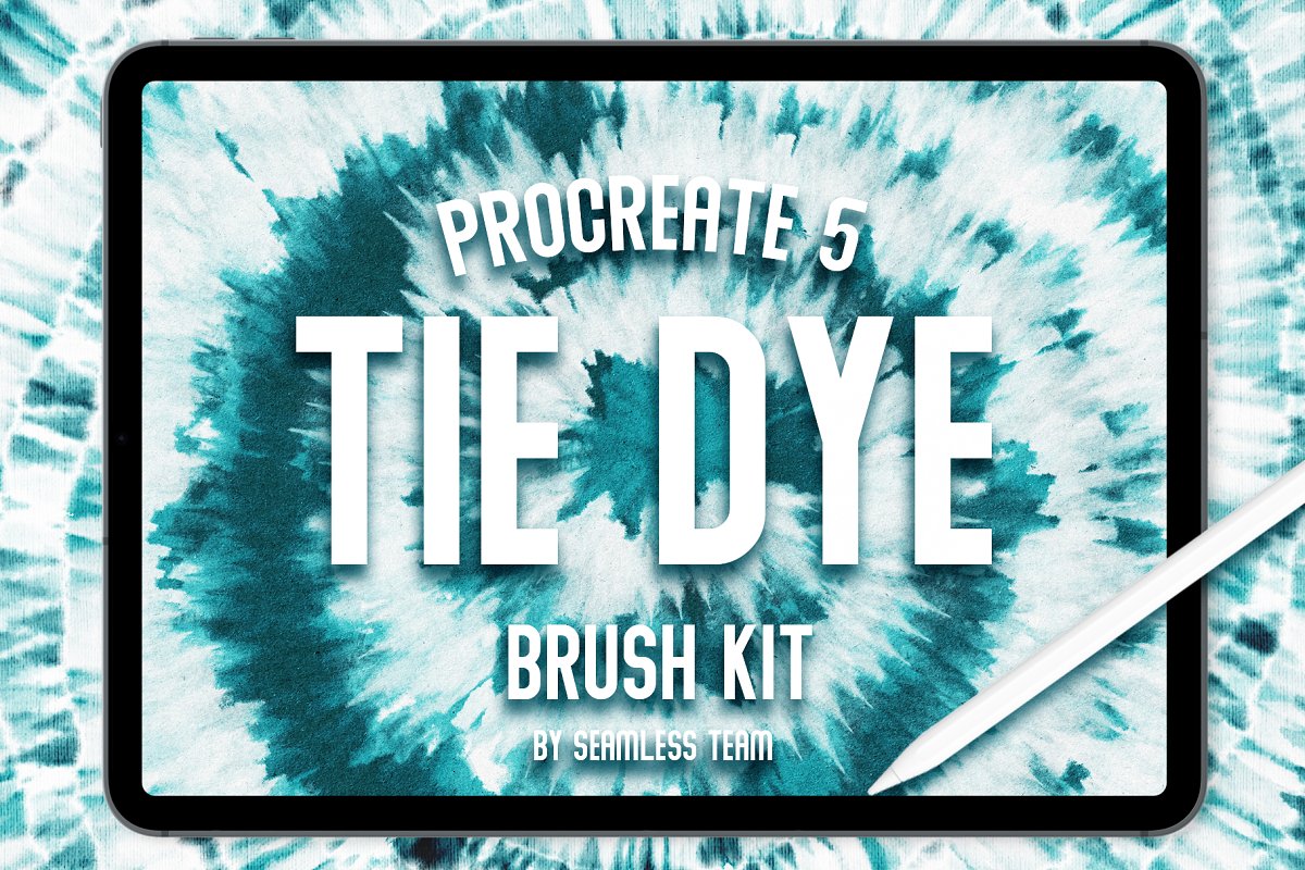 Cover image of Tie Dye Brush Kit For Procreate 5.