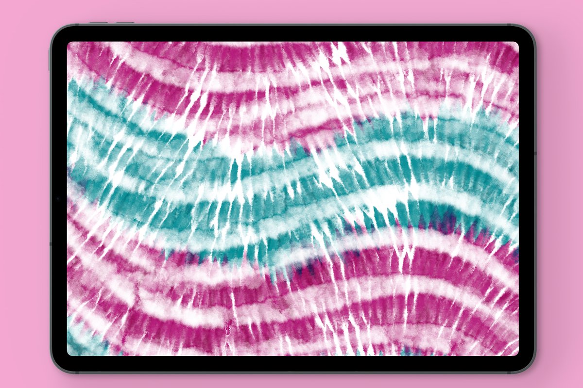 Tie dye painting brushes for procreate on the screen.