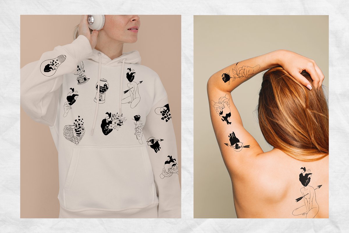 Tattoo art & hoodie design.