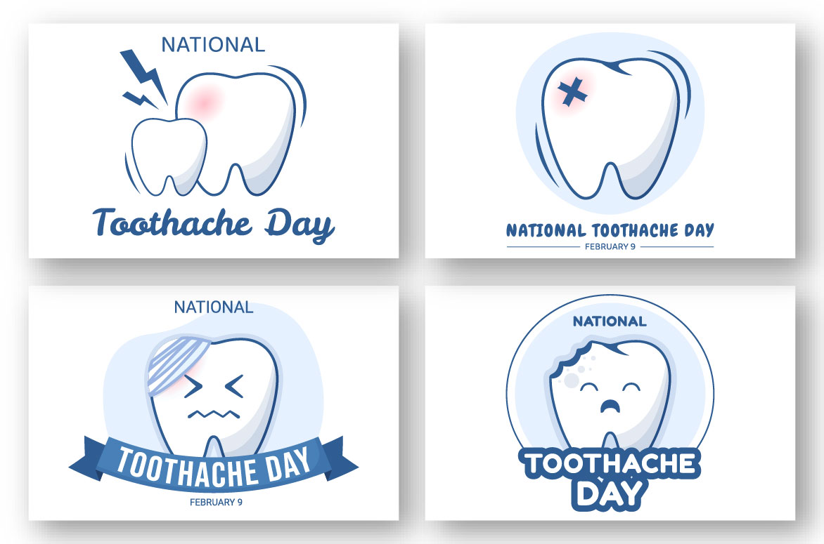 National Toothache Day Illustration preview image.