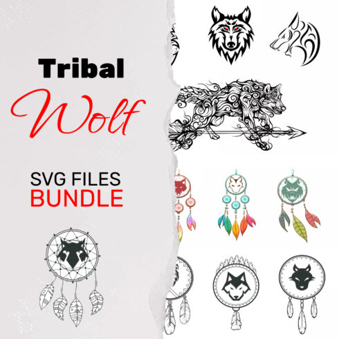 Tribal Wolf SVG Files bundle.