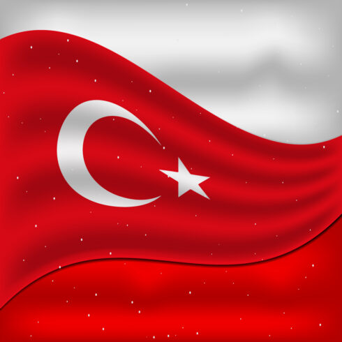 Unique image of the flag of Turkey.