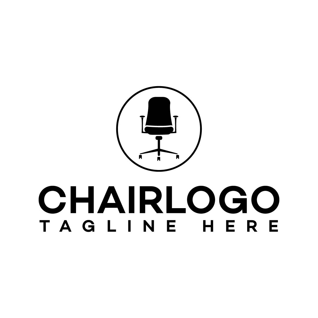 Chair Logo Template preview with white background.