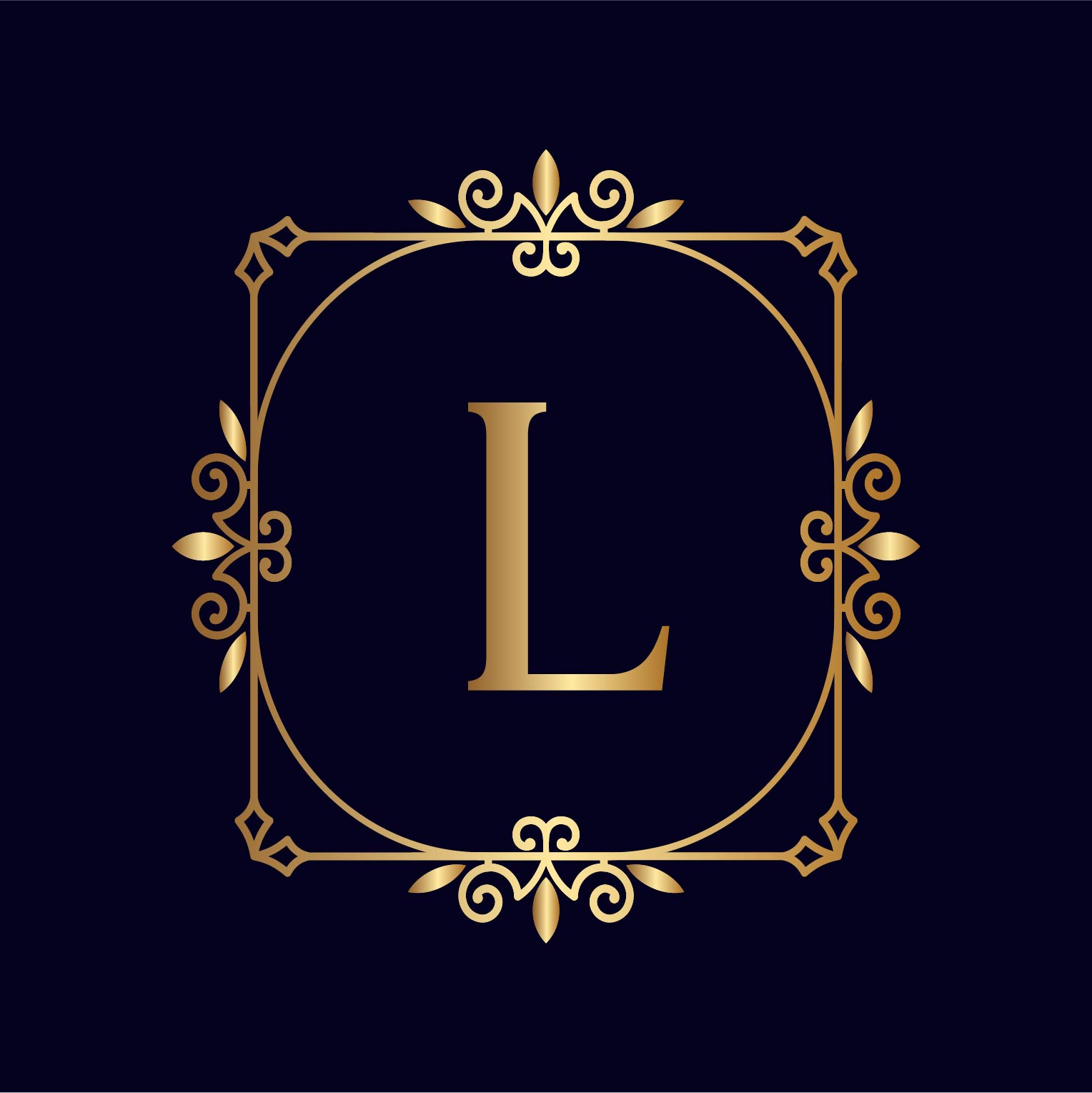 Artistic Gold Letter L Logos Design preview image.