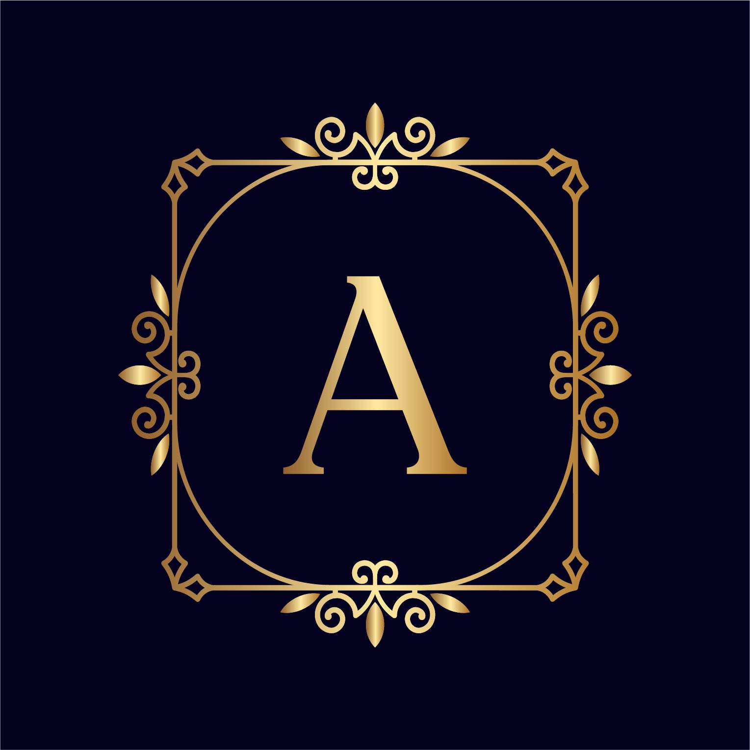 gold letter a