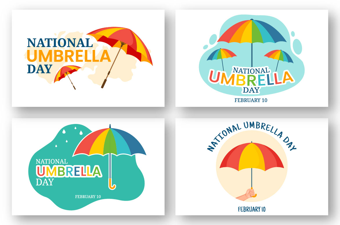 National Umbrella Day Illustration preview image.