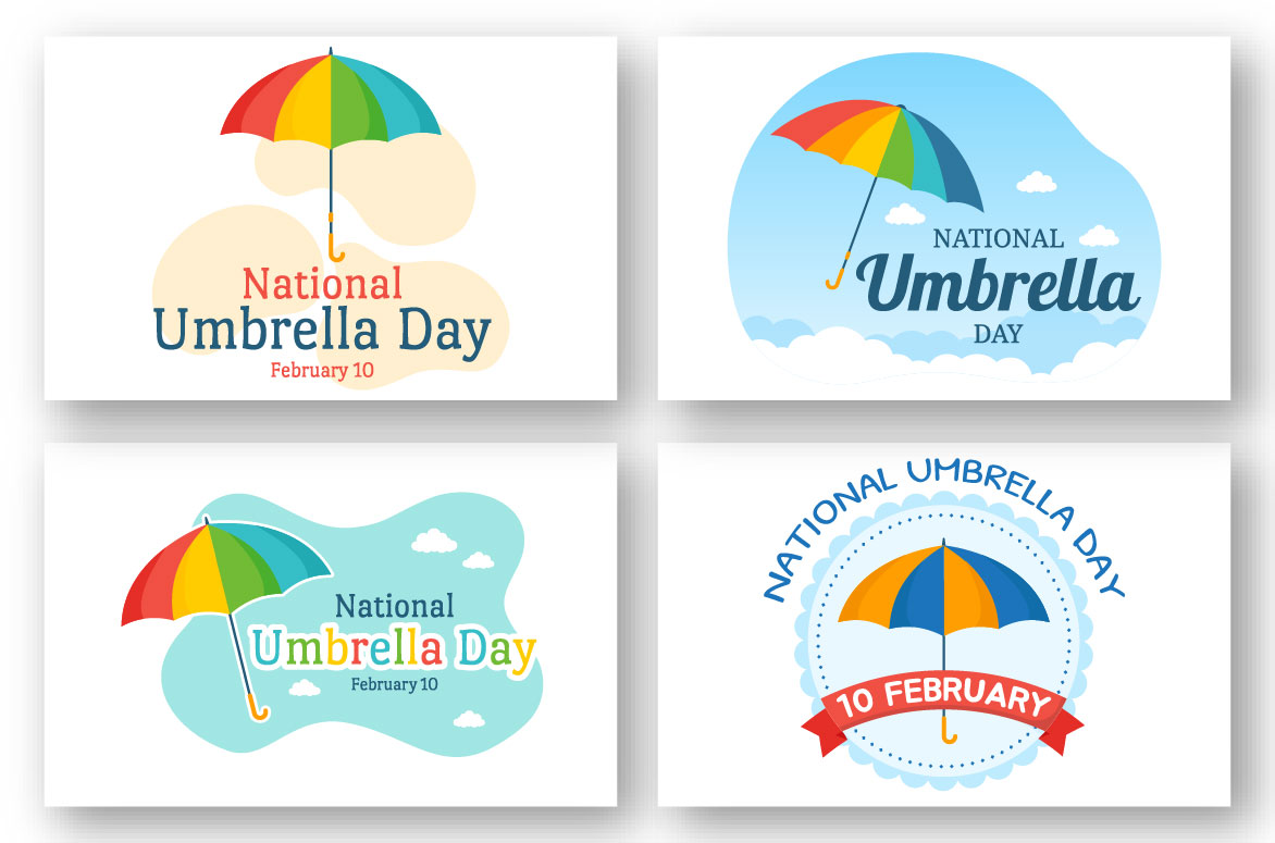 Umbrella Day Design Illustration preview image.