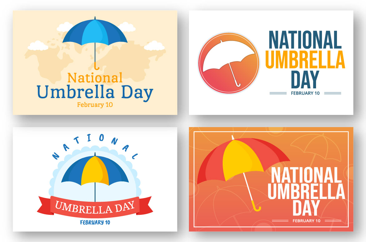 Cartoon Umbrella Day Graphics preview image.