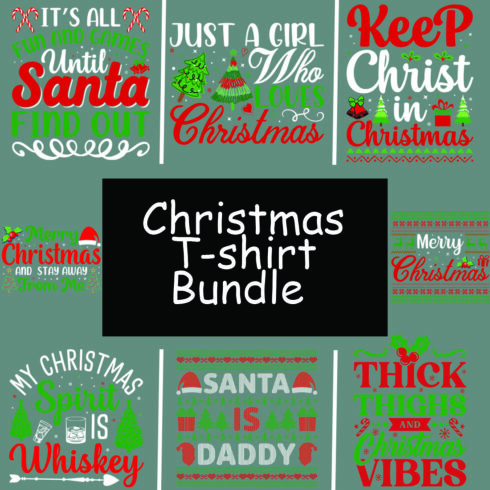 10 Christmas T-shirt Bundle - main image preview.