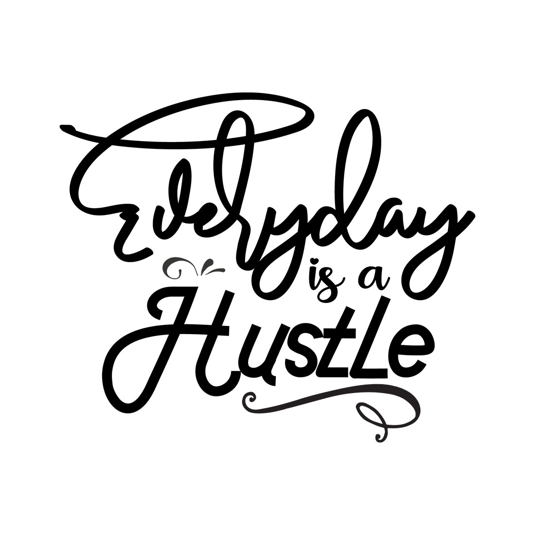 Image with beautiful black lettering for Elevated And Hustle prints.