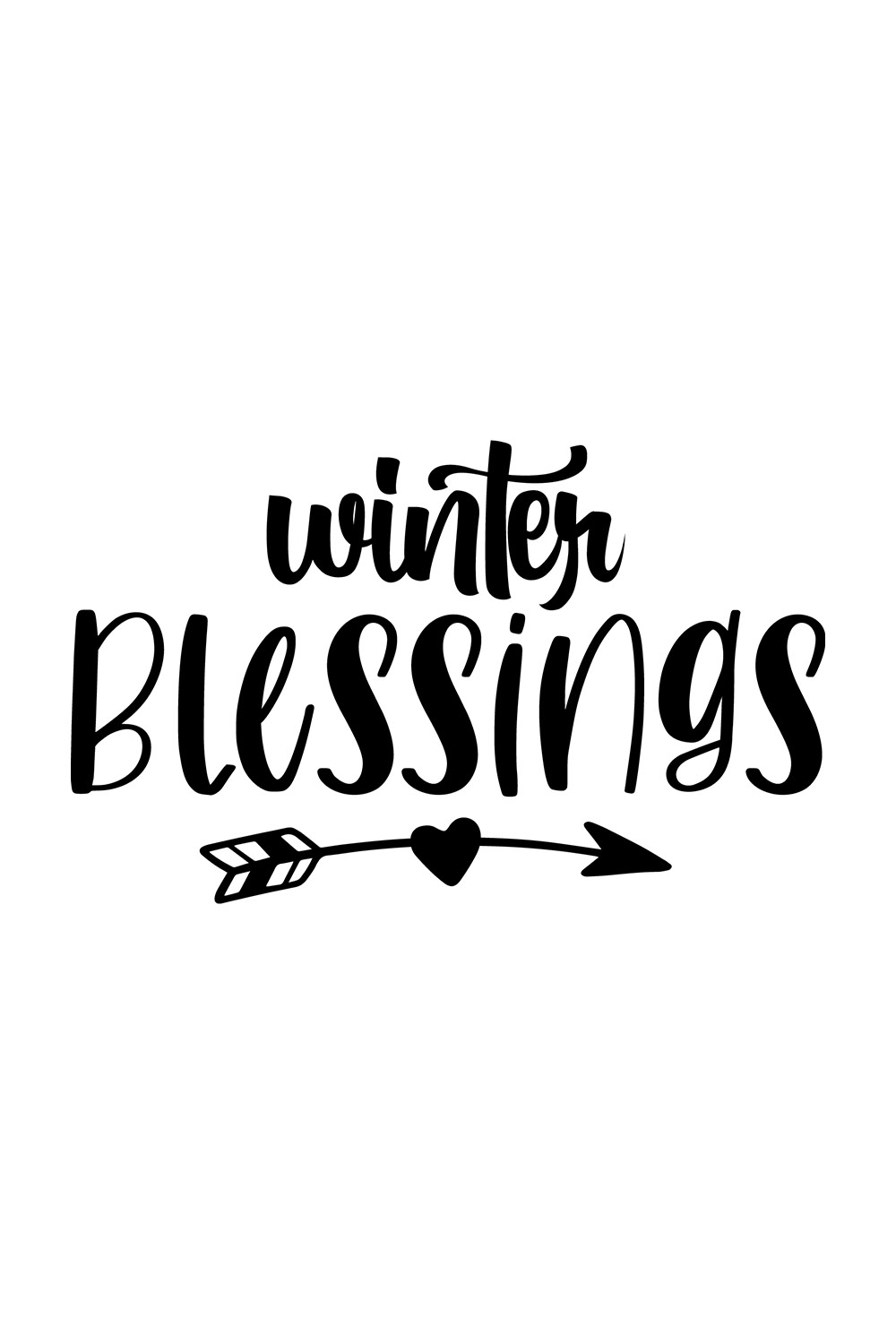 Image with charming black lettering for Winter Blessings prints.
