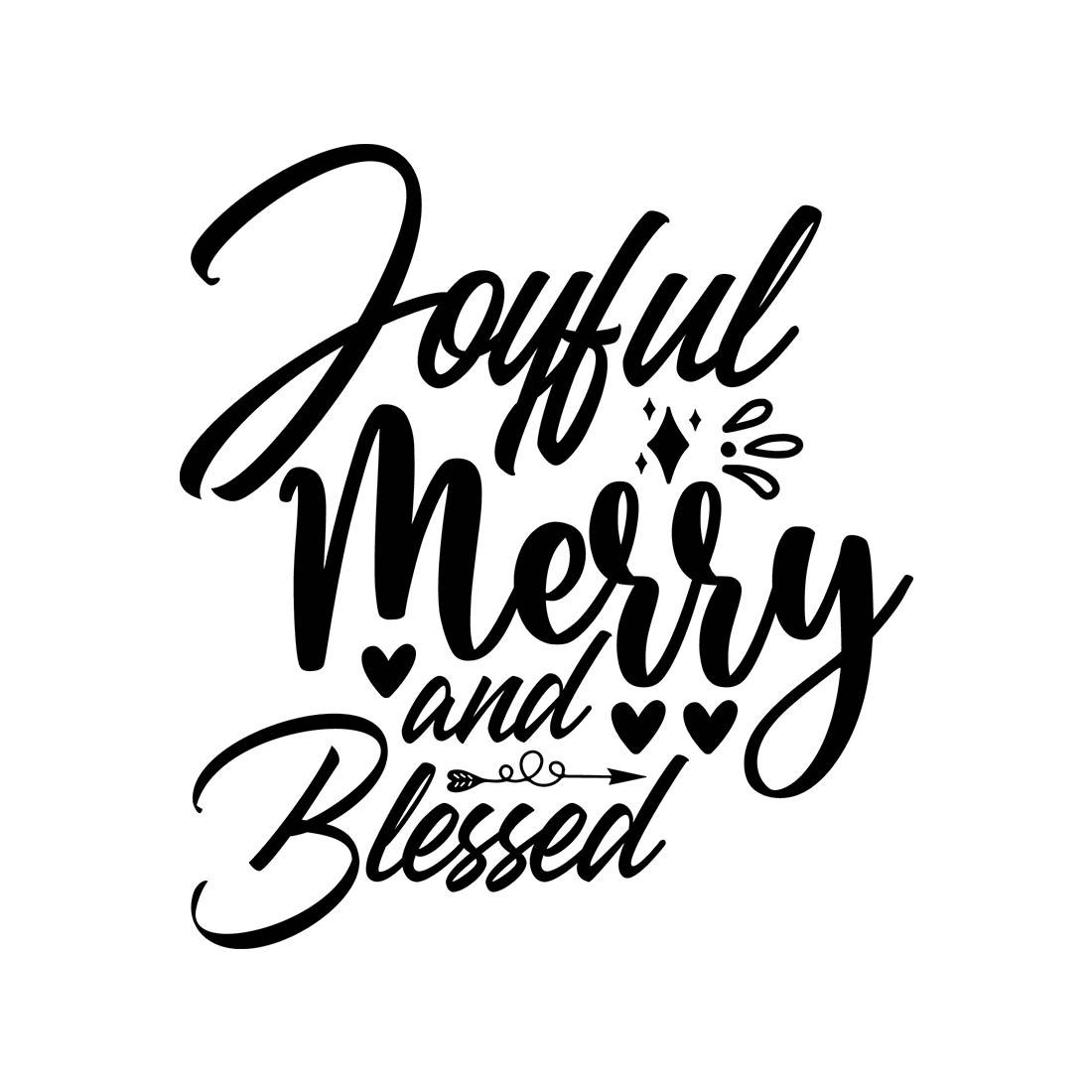 Joyful Merry and Blessed SVG Design cover image.
