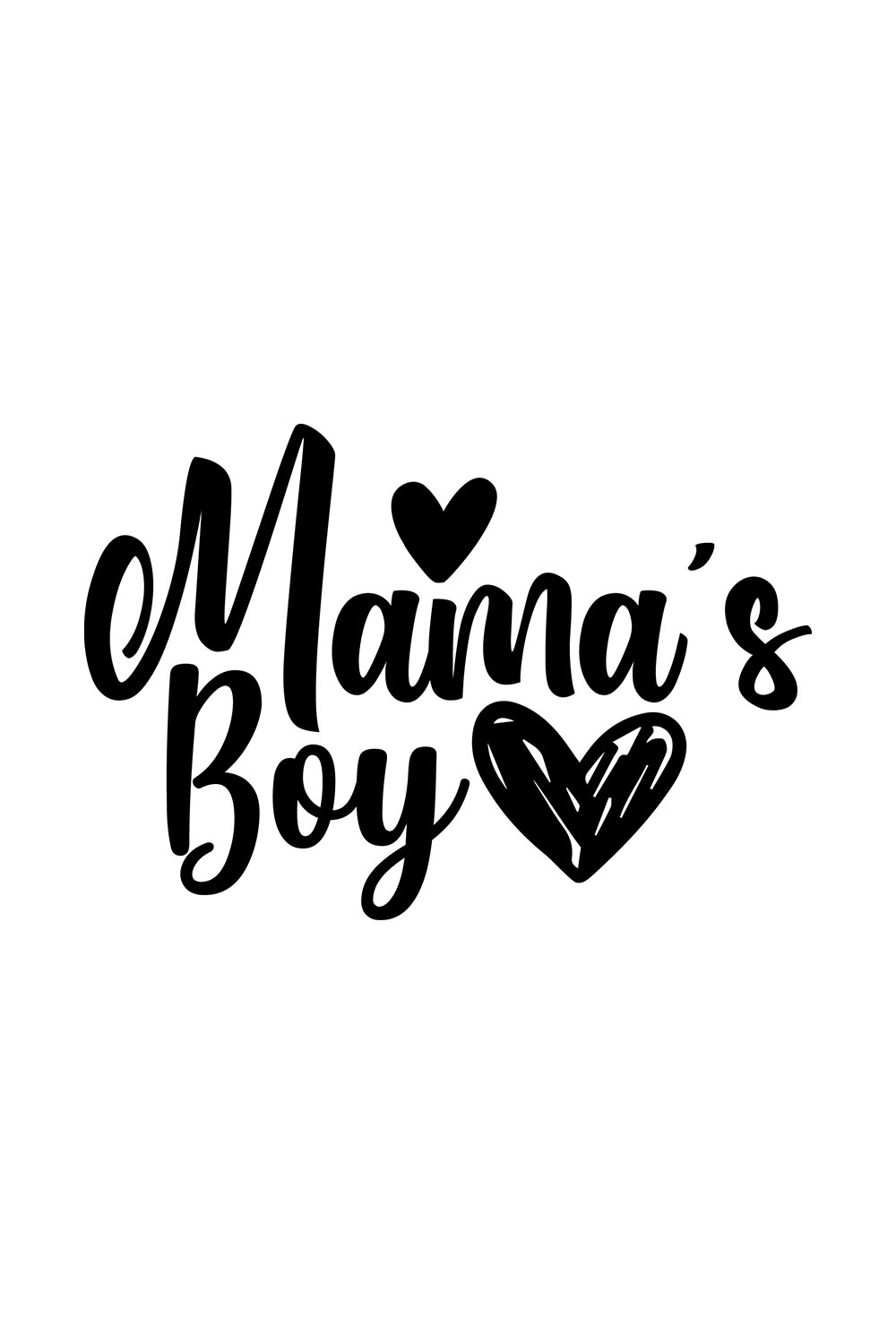 Image with adorable black lettering for Mamas Boy prints.