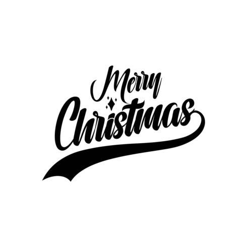 Image with enchanting black inscription for prints "Merry Christmas".