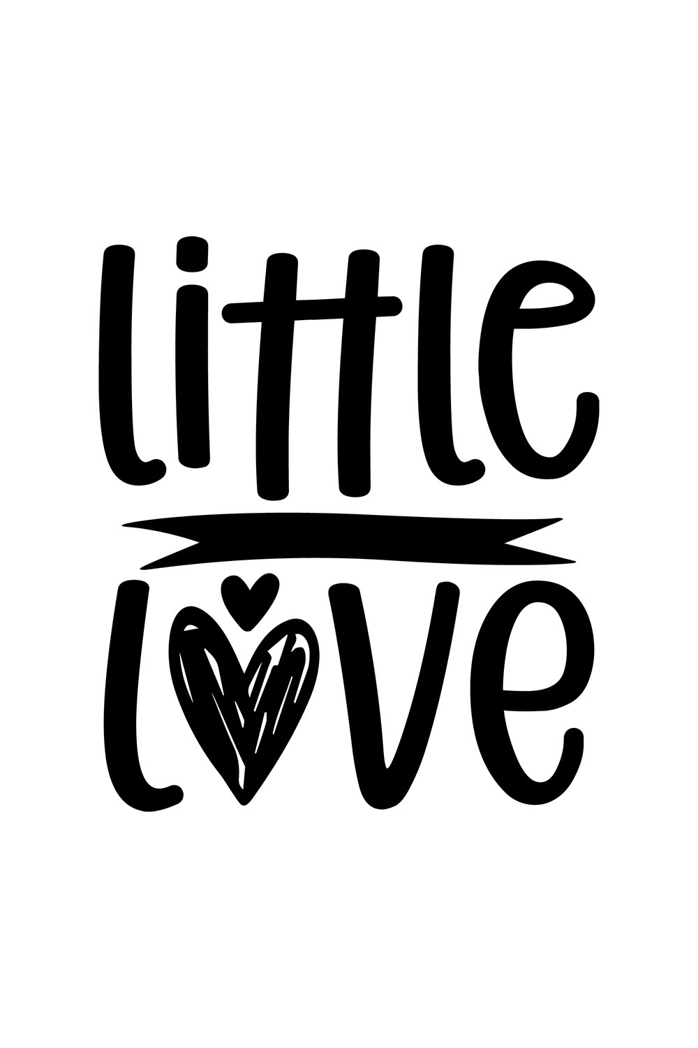 Image with a beautiful black inscription for prints little love.