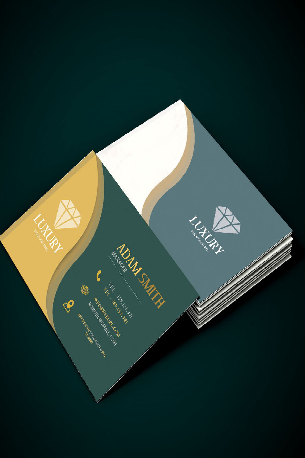 Luxury Business Card Template - pineterst image preview.