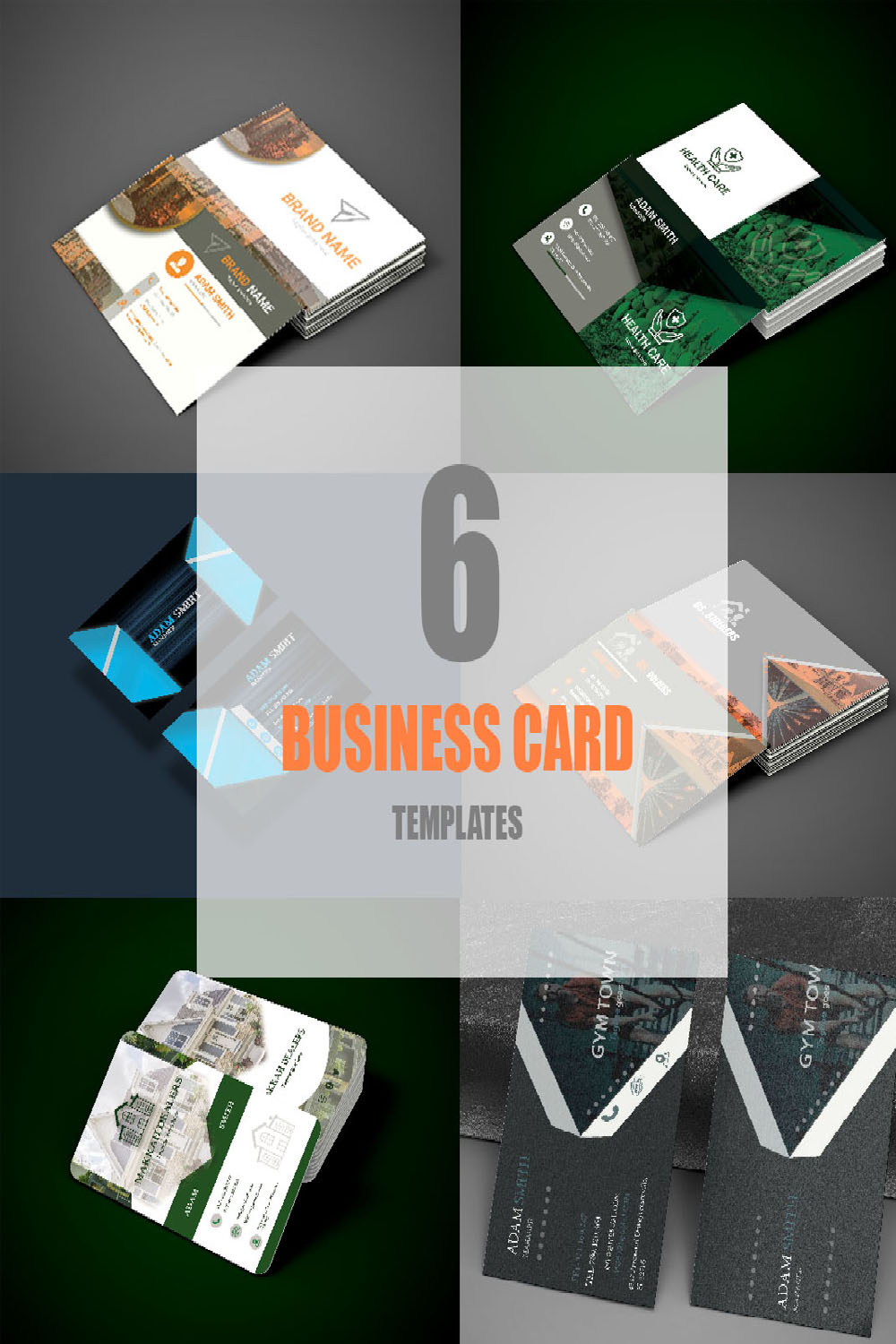 6 Business Card Templates - pinterest image preview.