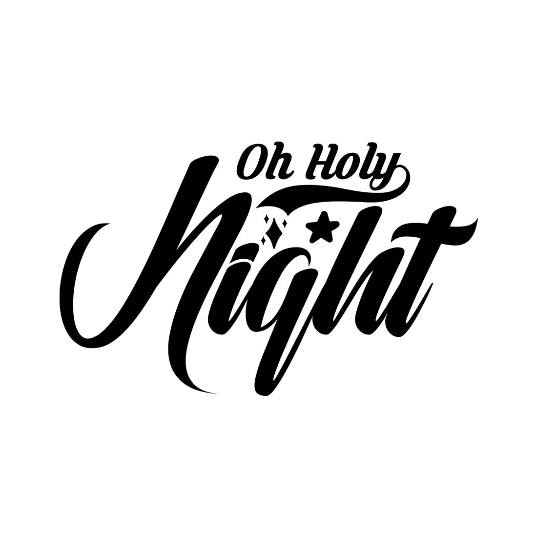 Image with exquisite black lettering for Oh Holy Night prints.