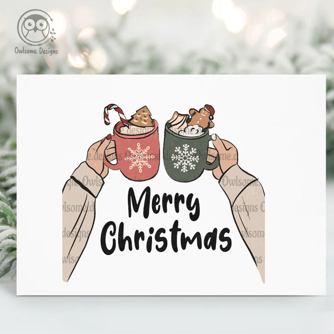 Cozy Merry Christmas Sublimation Design preview image.