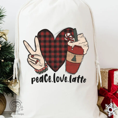 Peace Love Latte Sublimation Design cover image.