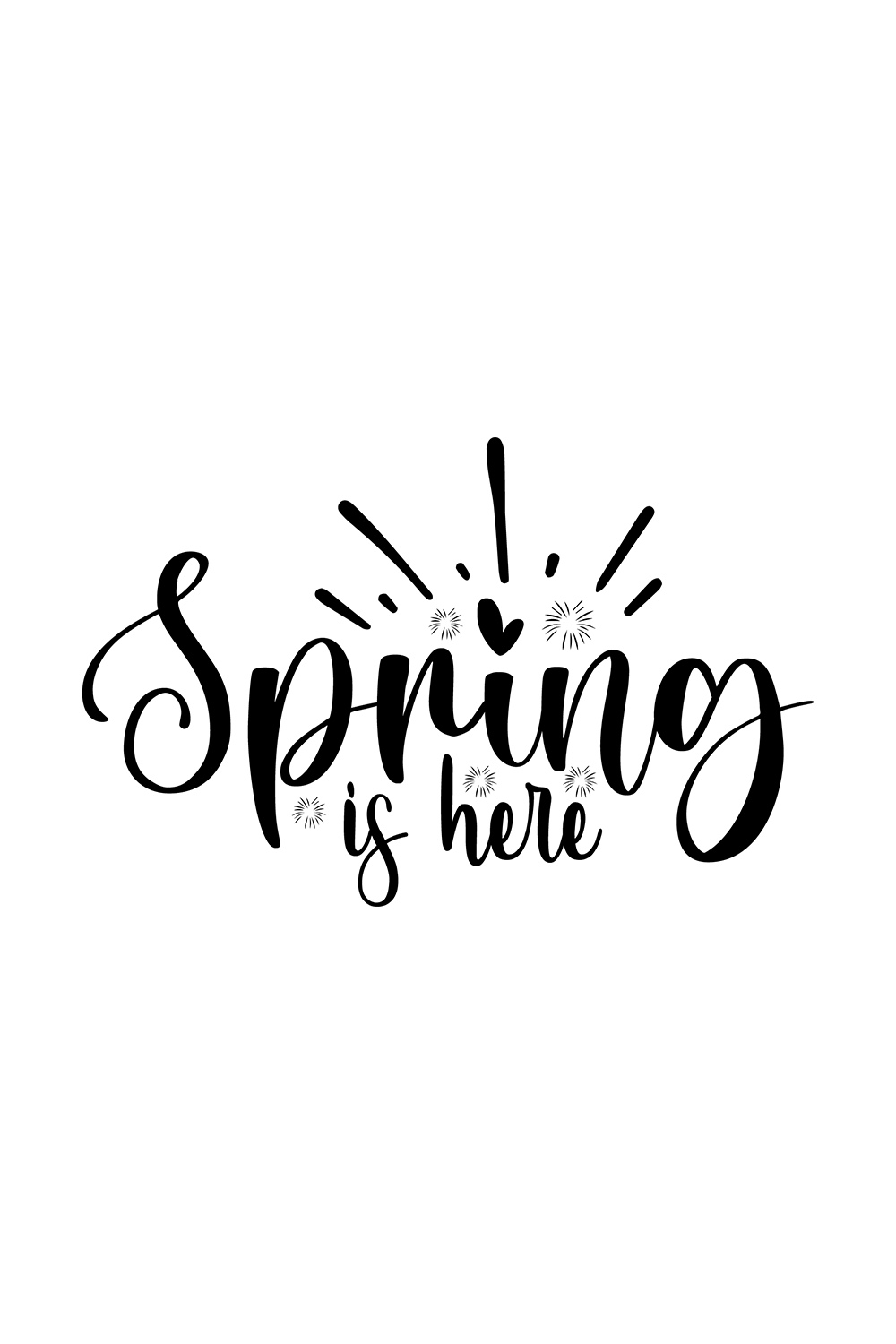 T-shirt Typography Spring Is Here SVG Design pinterest image.