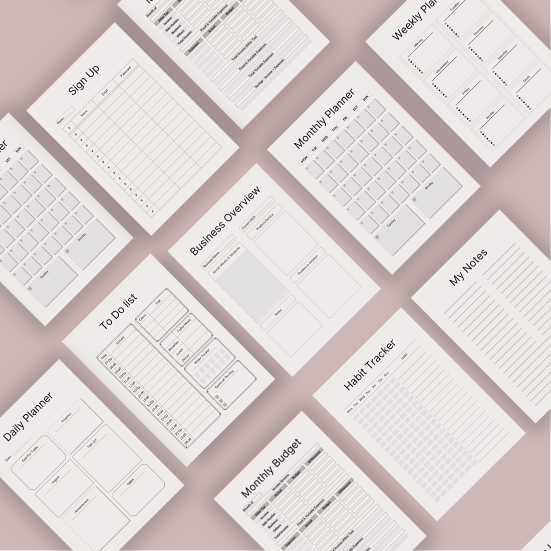 Clean Planner Templates Canva preview image.