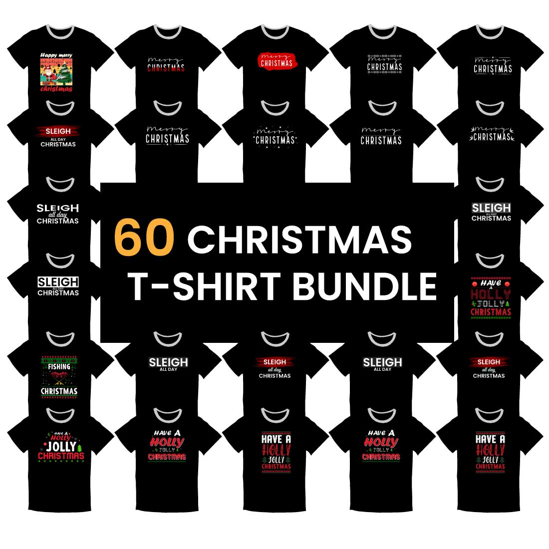 Merry Christmas T-shirt Designs Graphic cover image.