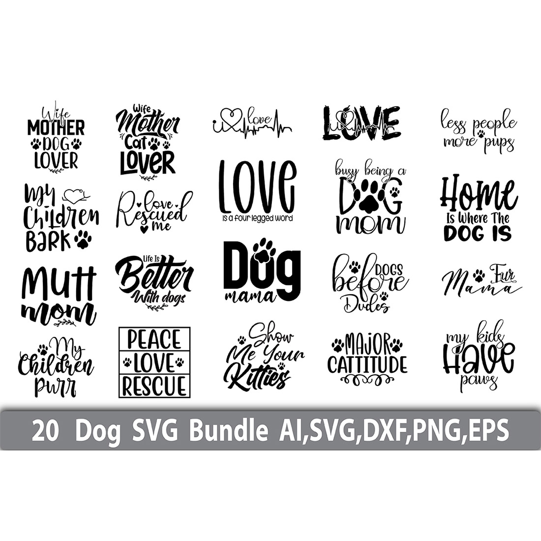 Dog Design SVG Bundle cover image.