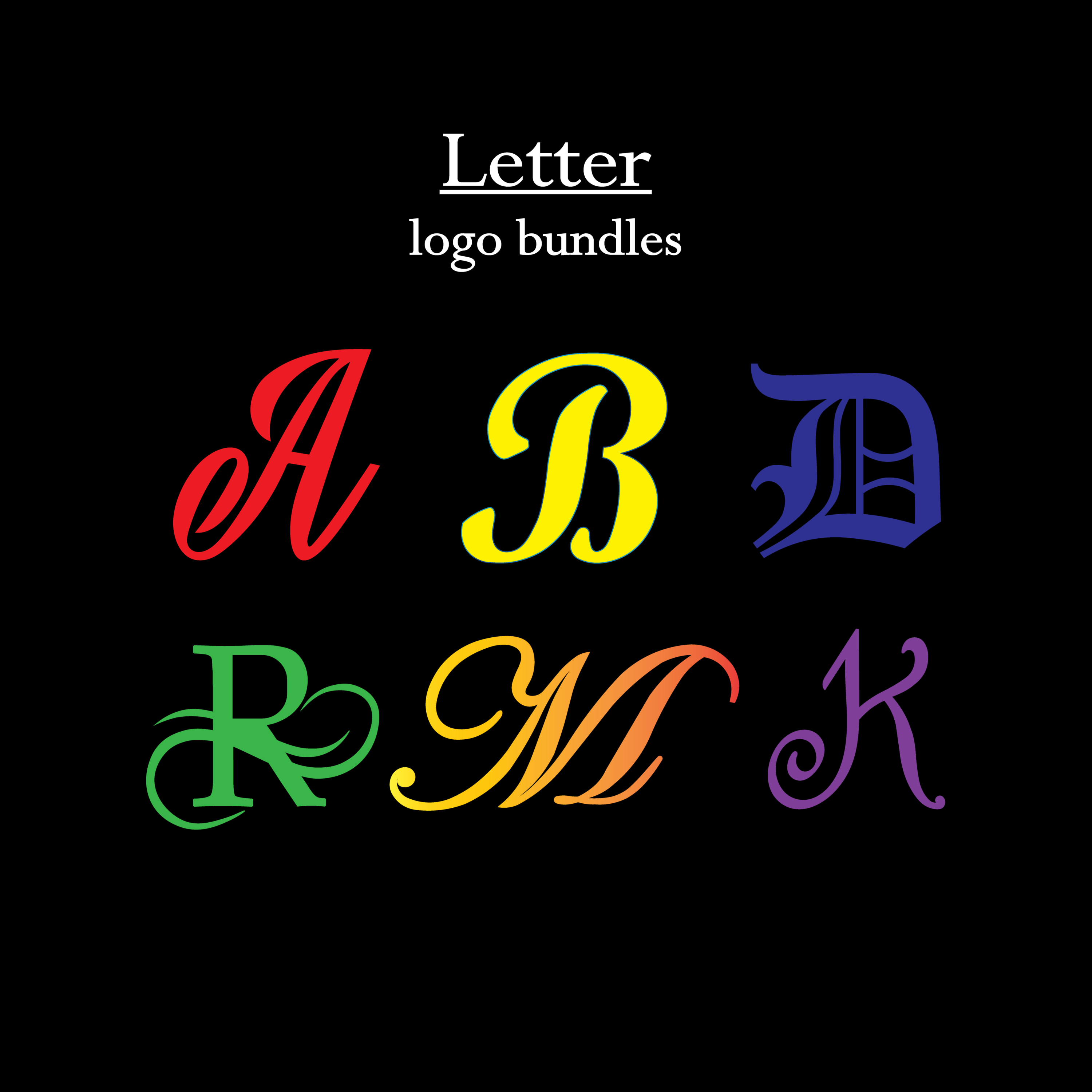 Letter Logos Design Bundle cover image.