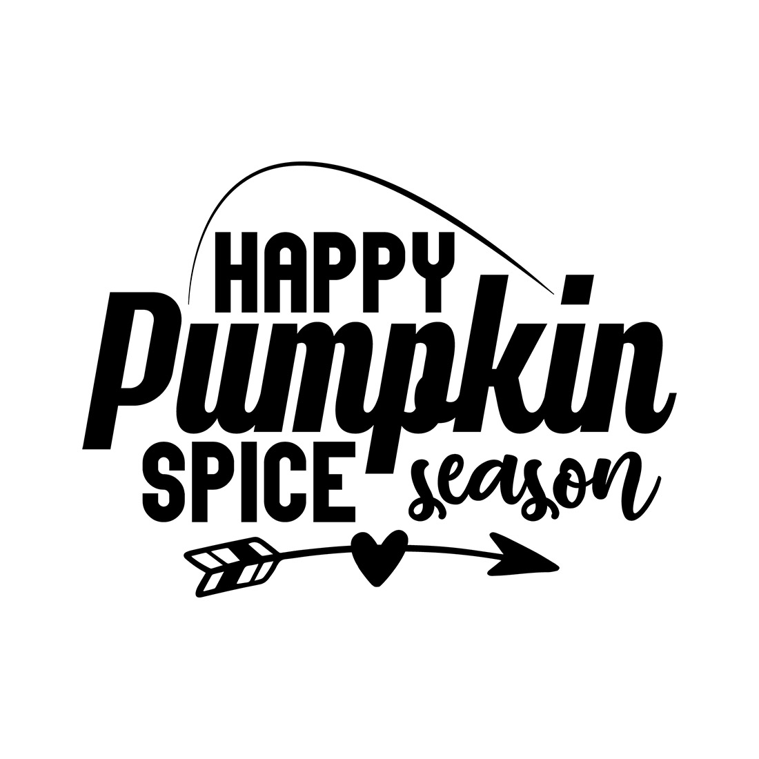 Image with exquisite black inscription happy pumpkin spice season.