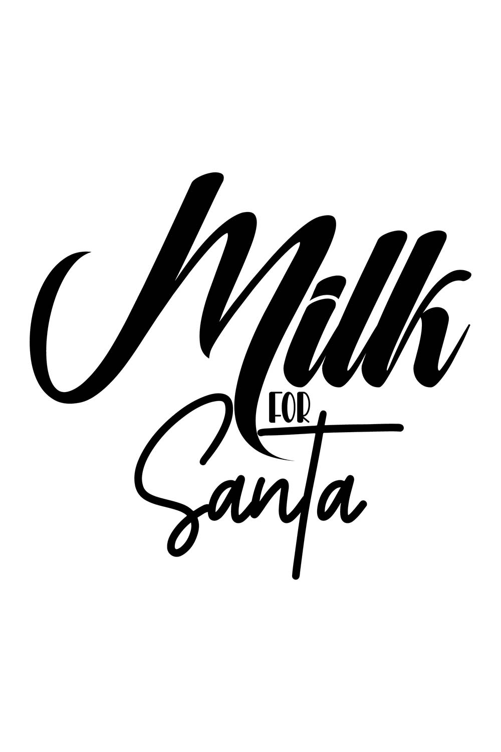 Image with unique black lettering for "Milk For Santa" prints.