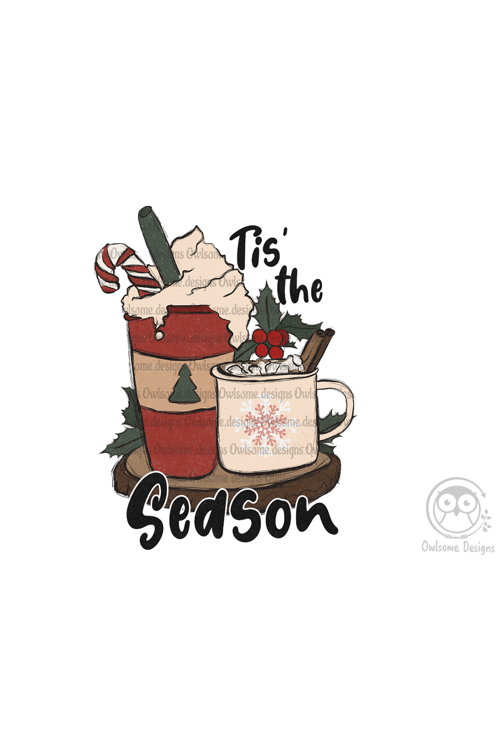 Christmas Tis The Season Sublimation Graphics pinterest image.