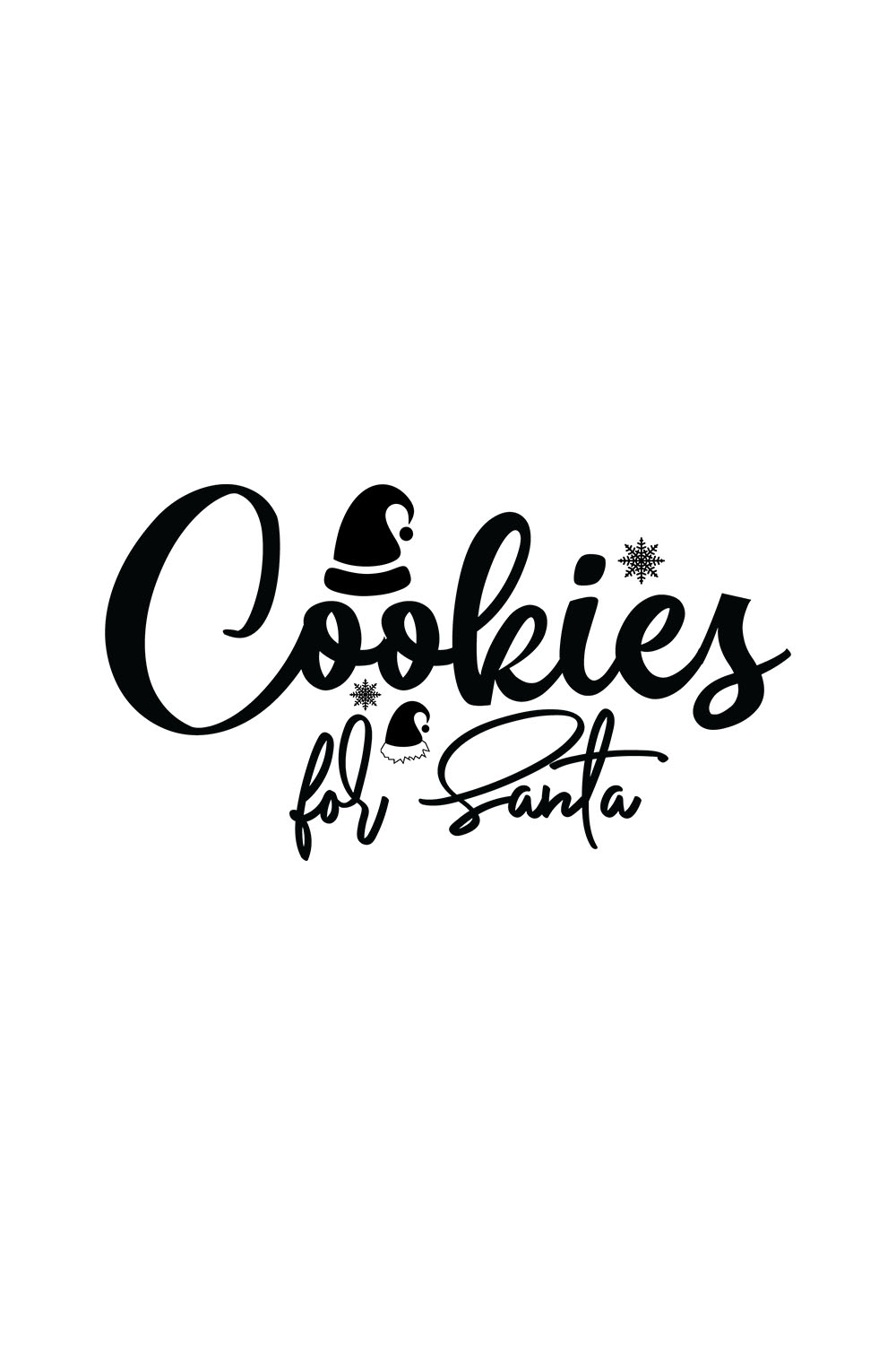 Image with unique black lettering for Cookies For Santa prints.