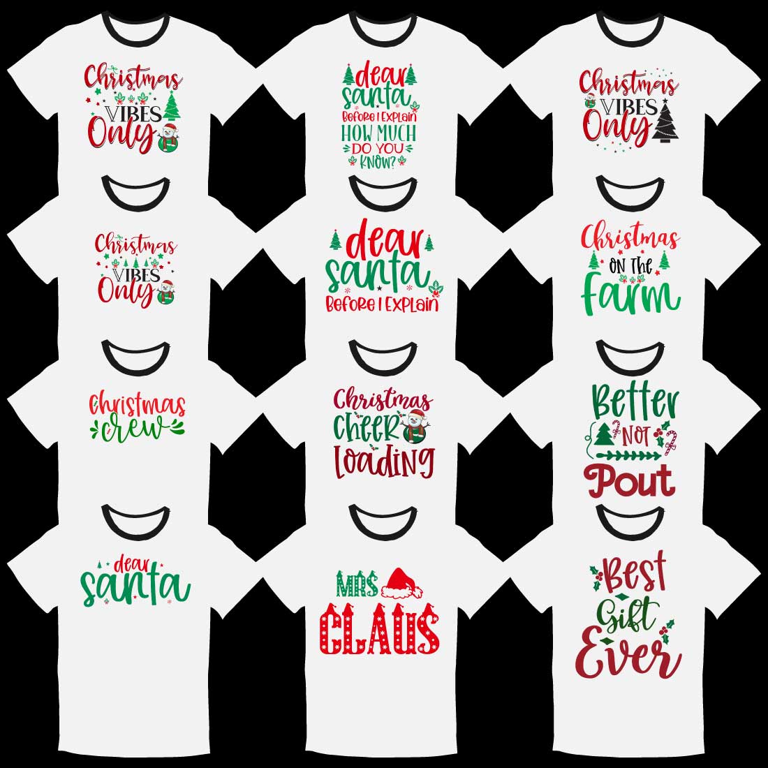 T-shirt Merry Christmas Print Ready Designs cover image.